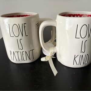 Rae Dunn Love Is Patient & Love Is Kind Double Sided Mug Picture shows- 1 Mug